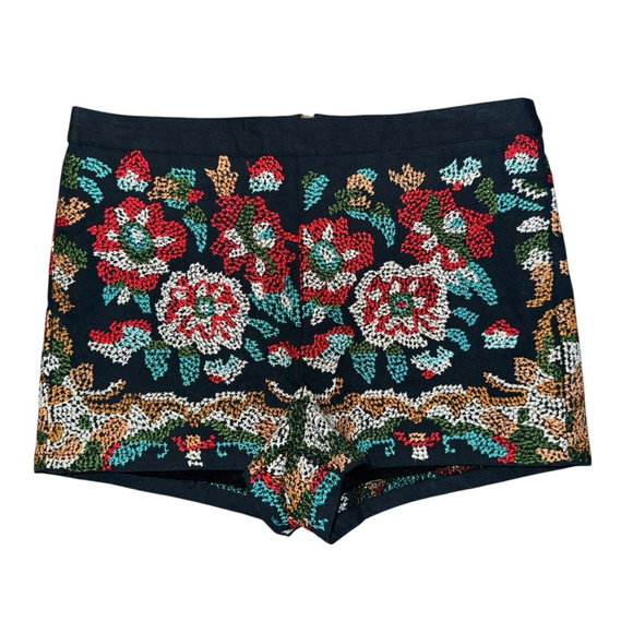Women's Chan Luu Shorts Size S Black Multi-color Floral Embroidered designer - Picture 1 of 8